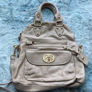 Emma Fox Taupe Leather Satchel